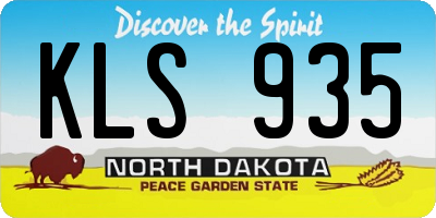 ND license plate KLS935