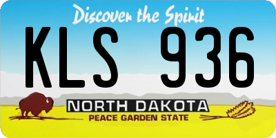ND license plate KLS936