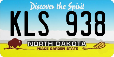 ND license plate KLS938