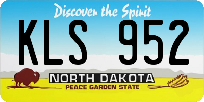 ND license plate KLS952