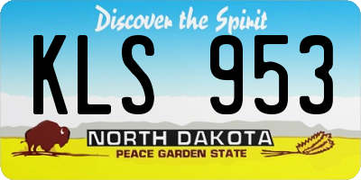 ND license plate KLS953