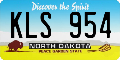 ND license plate KLS954