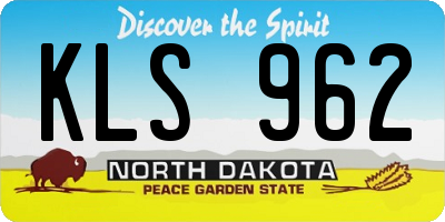 ND license plate KLS962