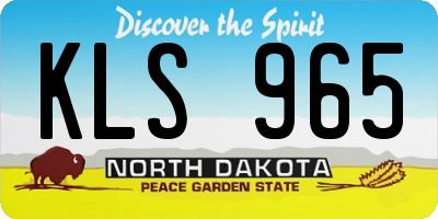 ND license plate KLS965
