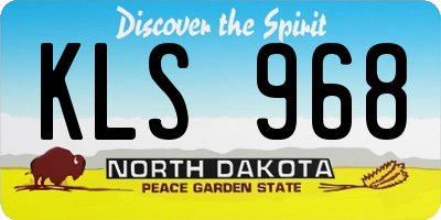 ND license plate KLS968
