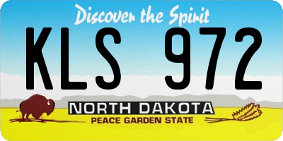 ND license plate KLS972