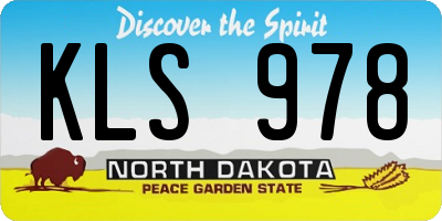 ND license plate KLS978