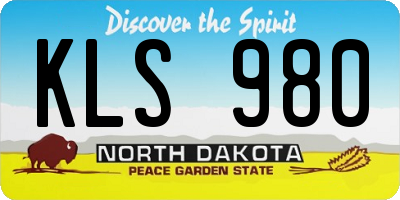 ND license plate KLS980