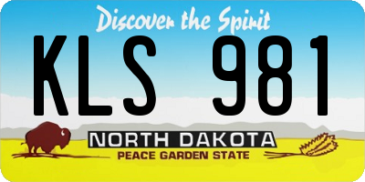 ND license plate KLS981