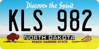 ND license plate KLS982