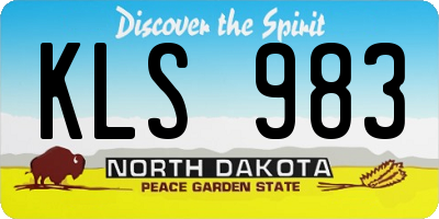 ND license plate KLS983