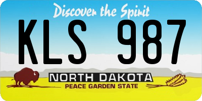 ND license plate KLS987