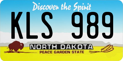 ND license plate KLS989