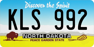 ND license plate KLS992