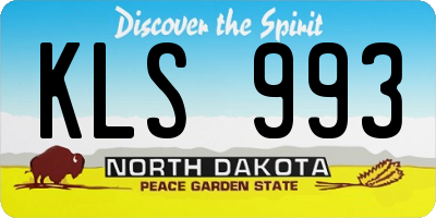ND license plate KLS993
