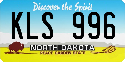 ND license plate KLS996