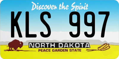 ND license plate KLS997