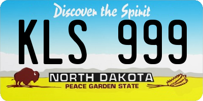 ND license plate KLS999
