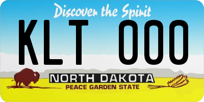 ND license plate KLT000