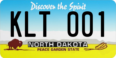 ND license plate KLT001