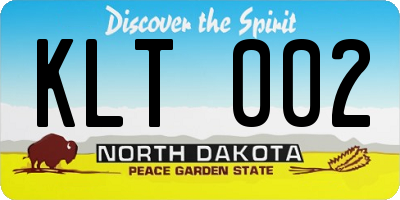ND license plate KLT002