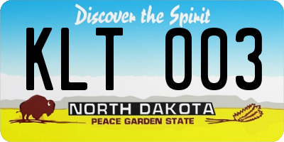 ND license plate KLT003