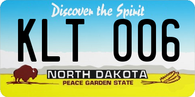 ND license plate KLT006