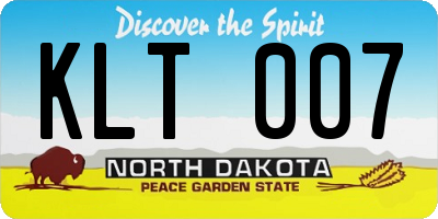 ND license plate KLT007