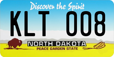 ND license plate KLT008
