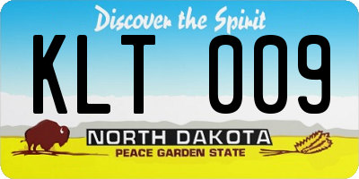 ND license plate KLT009