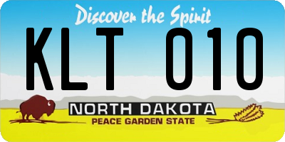 ND license plate KLT010