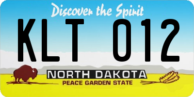 ND license plate KLT012