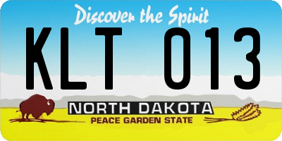 ND license plate KLT013
