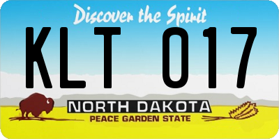 ND license plate KLT017