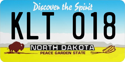 ND license plate KLT018