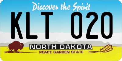 ND license plate KLT020