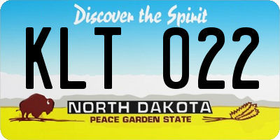 ND license plate KLT022