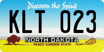 ND license plate KLT023