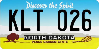 ND license plate KLT026