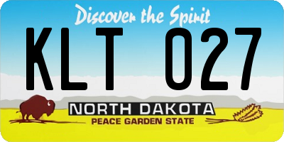 ND license plate KLT027