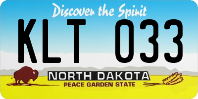 ND license plate KLT033