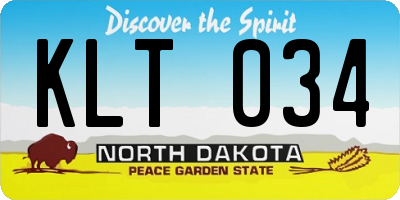 ND license plate KLT034