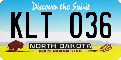 ND license plate KLT036