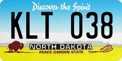 ND license plate KLT038