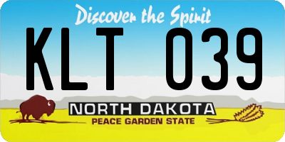 ND license plate KLT039