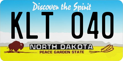 ND license plate KLT040