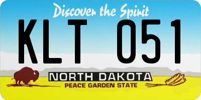 ND license plate KLT051