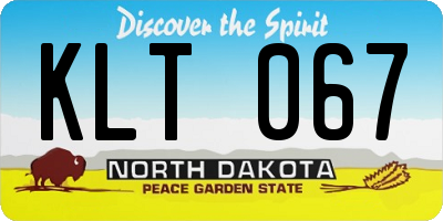 ND license plate KLT067