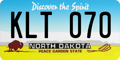 ND license plate KLT070