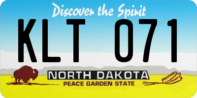 ND license plate KLT071